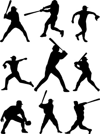 baseball players collection 3 vectorのイラスト素材