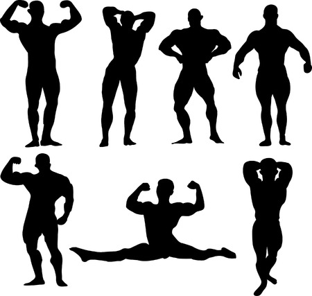 bodybuilders collection vectorのイラスト素材