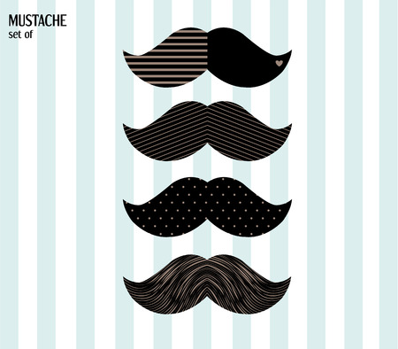 Set of mustache  mustache collection のイラスト素材