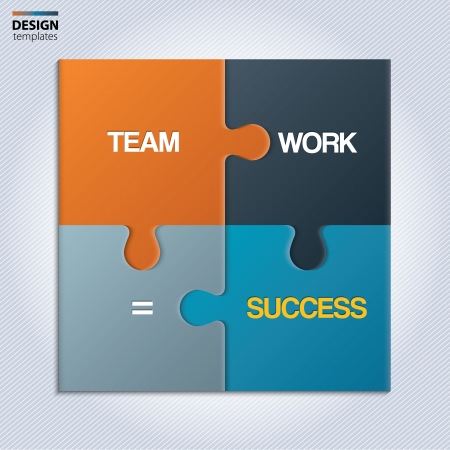 Illustration of piece of jigsaw puzzle showing business equation.のイラスト素材