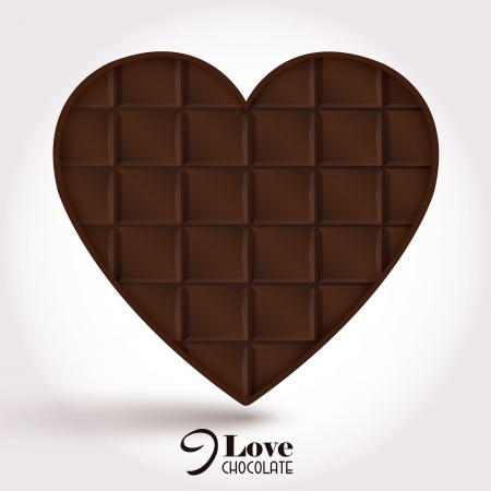 Chocolate heart bar. Vector background.のイラスト素材