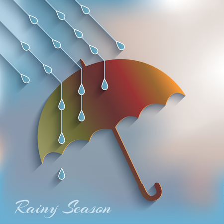 In the rain umbrella  Rainy season  Vector のイラスト素材