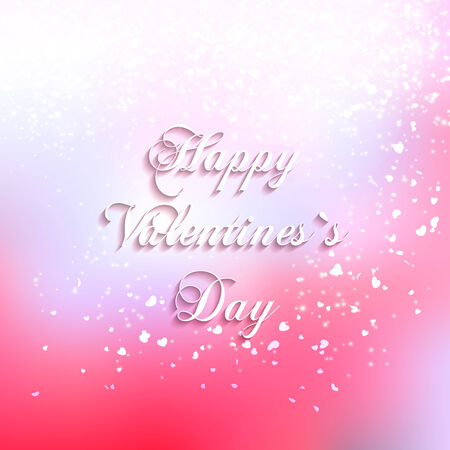 Happy Valentine's Day lettering Greeting Card on color background.のイラスト素材