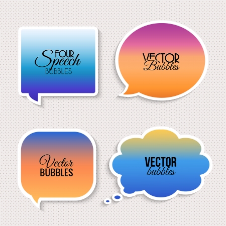 Colorful speech bubbles with text.のイラスト素材