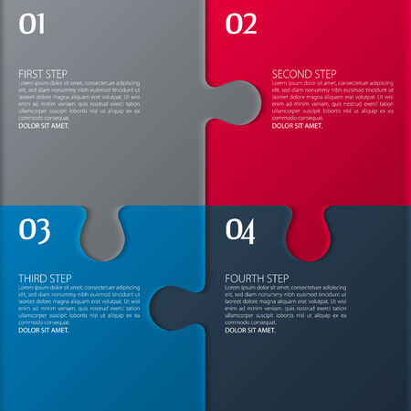 Vector four parts of puzzle.のイラスト素材