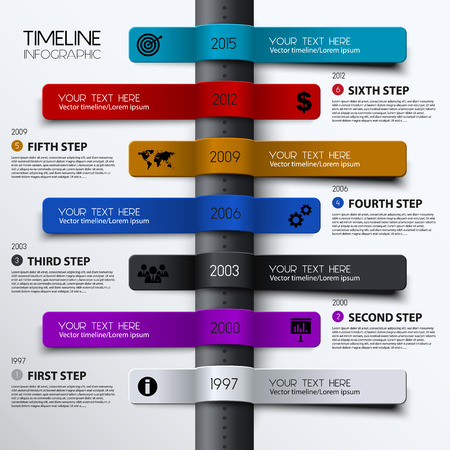 Vector timeline infographic. Modern simple design.のイラスト素材