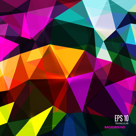 Vector illustration. Abstract triangular background on bright colors. のイラスト素材