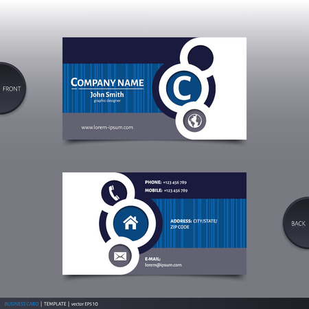 Business card template, modern abstract design. Vector.のイラスト素材