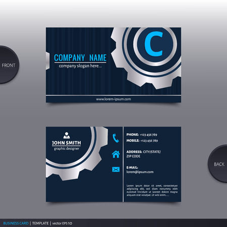 Business card template, modern abstract design. Vector.のイラスト素材