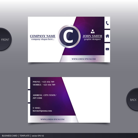 Business card template, modern abstract design. Vector.のイラスト素材