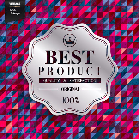Retro stamp, sticker, label on polygon background.のイラスト素材