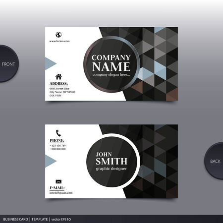 Business card template, modern abstract design. Vector.のイラスト素材