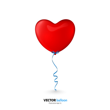 Vector party flying balloon with streamer isolated on white background.のイラスト素材