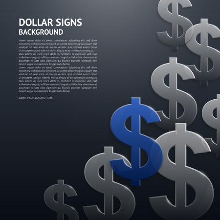 Vector background with glossy, transparent dollar signs.のイラスト素材