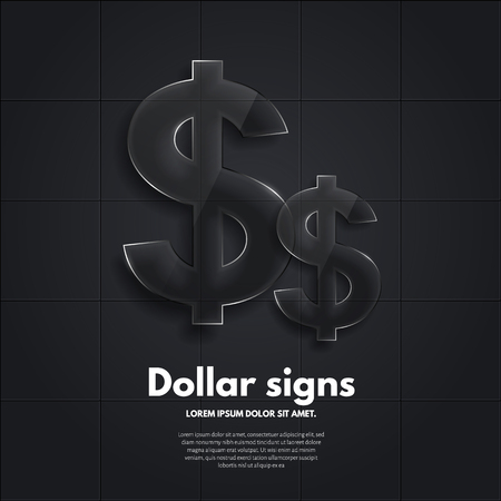 Vector background with glossy, transparent dollar signs.のイラスト素材
