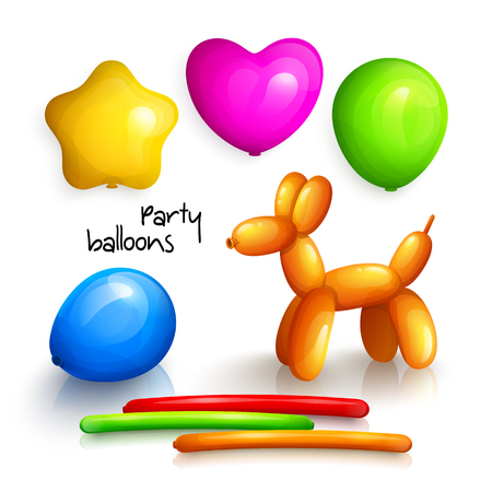 Set of party balloons for miscellaneous occasions. Vector.のイラスト素材