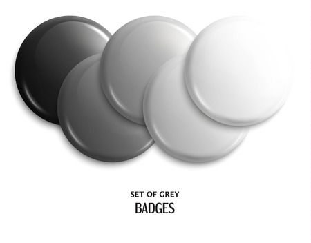 Badges or buttons on scale from black to white colorのイラスト素材