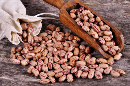 Sack of beans with beansの写真素材