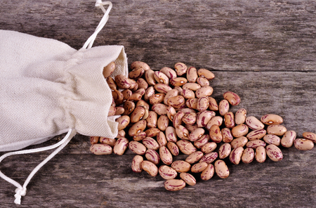 Sack of beans with beansの写真素材