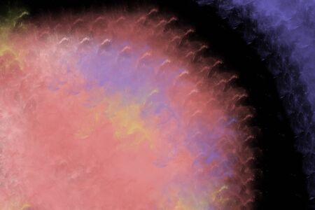 Abstract backlit  texture in red blue yellow on a black background.の写真素材