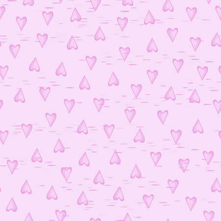 Hearts seamless pattern. Bright pink hearts. Prints, packaging design, textiles, bedding and wallpaper.のイラスト素材