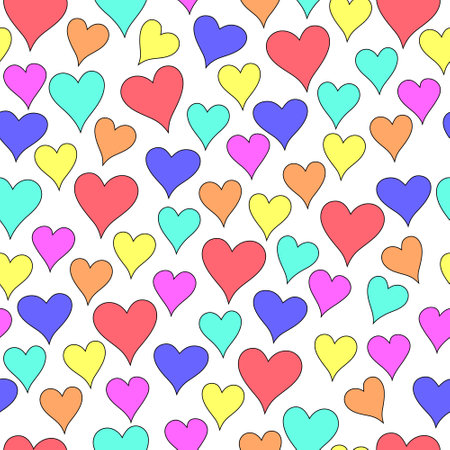 Hearts seamless pattern. Color texture. Prints, packaging template, textiles, bedding and wallpaper....
