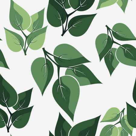 Leaves seamless pattern. Autumn print for textiles, packaging template, bedding and wallpaper.のイラスト素材