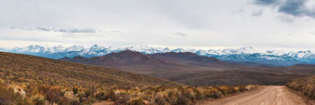 Sierra Nevada Mountains panorama view, California, USAの写真素材