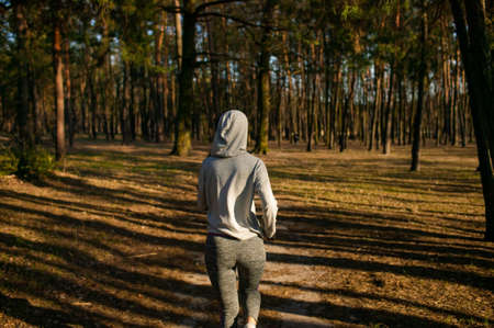 Active Woman Jogging In The Park. Sport, Fitnessの写真素材