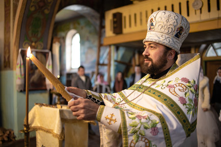 Father Prayer In The Christian Church, The Concept Of Religionの写真素材
