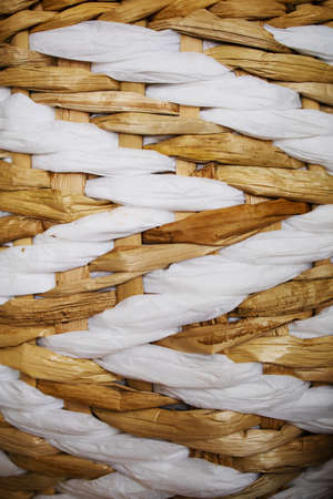 Detail Hand Craft Of Weaving Texture Background. Natural Wicker Straw Texture.の写真素材