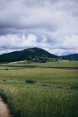 Surreal golden countryside. Small Cottage in the Suffolk Countryside, Rural Spain.の写真素材