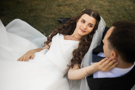 Bride and groom on their wedding day. Wedding in Montenegro.