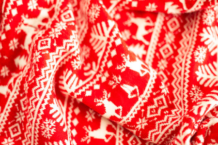 christmas texture, christmas deer, christmas ornament, christmas pattern. Winter, tradition and celebration concept.の写真素材