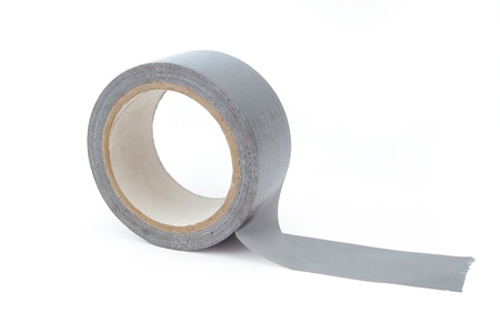 Adhesive tape grey on the isolated white backgroundの写真素材
