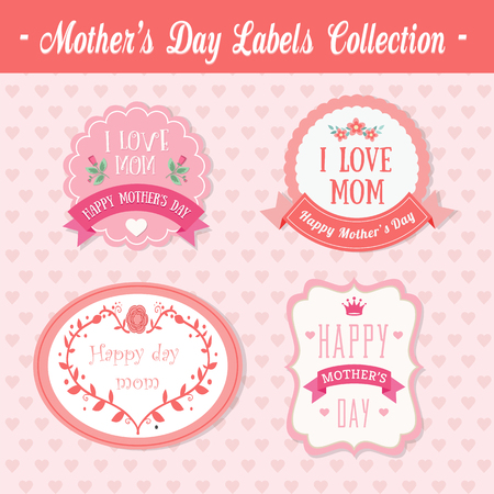 Mothers Day Label Collectionのイラスト素材