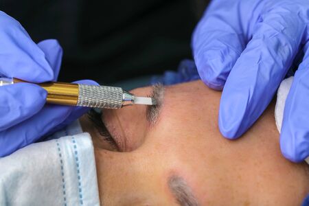 Remove microblasting old makeup.