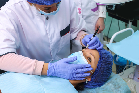 Remove microblasting old makeup.の写真素材