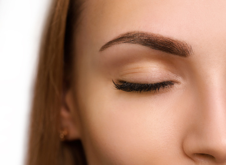 Permanent make up on eyebrows.の写真素材