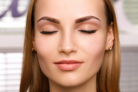 Permanent make up on eyebrows.の写真素材