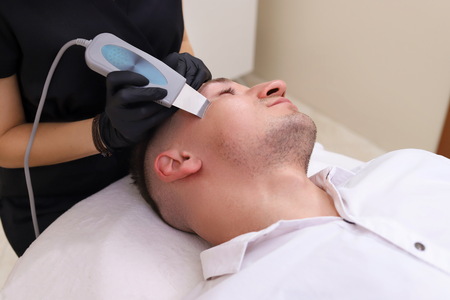 Ultrasonic face scrubber close up.の写真素材
