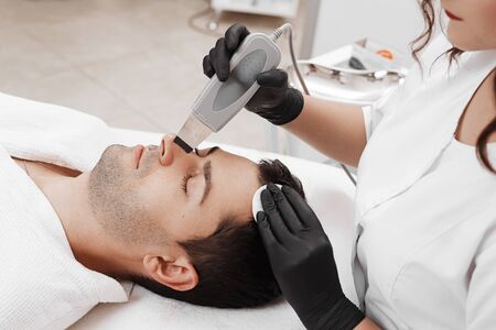Ultrasonic face scrubber close up.の写真素材