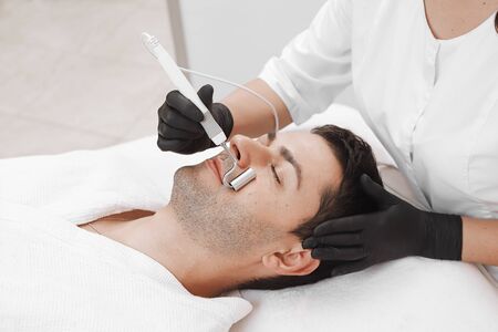 The device is facial cosmetology.の写真素材