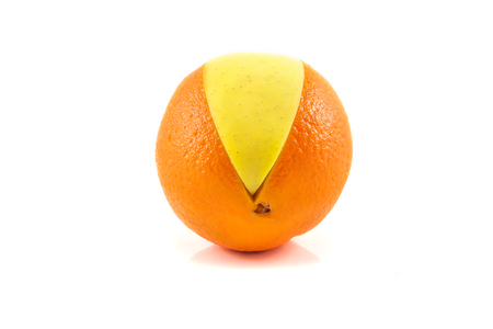 Superfruit - apple and orange combinationの写真素材