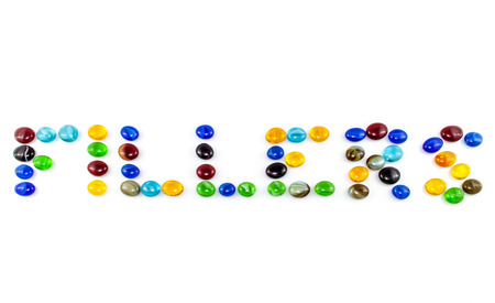 Gems arranged as the word Fillersの写真素材