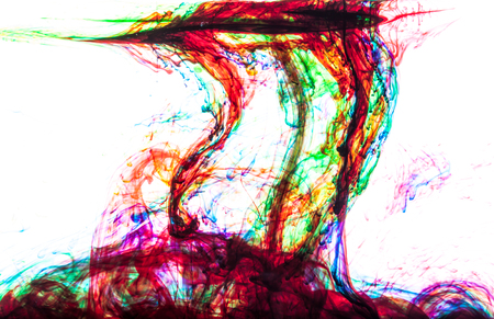Color clouds flowing underwater isolated on a white backgroundの写真素材