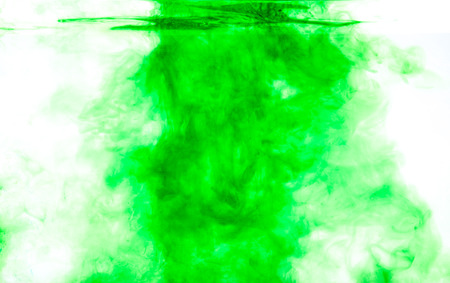 Color clouds flowing underwater isolated on a white backgroundの写真素材