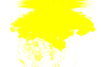 Color clouds flowing underwater isolated on a white backgroundの写真素材