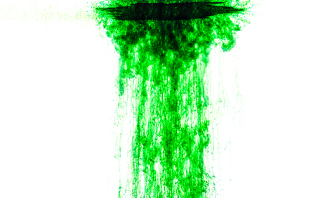 Color clouds flowing underwater isolated on a white backgroundの写真素材