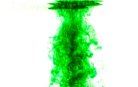 Color clouds flowing underwater isolated on a white backgroundの写真素材